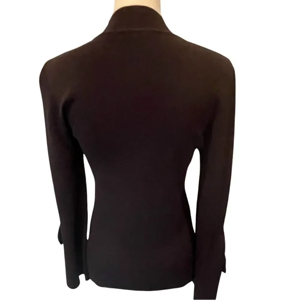 Mock Neck Long Sleeve Knit Sweater. Size: Medium Color: Black